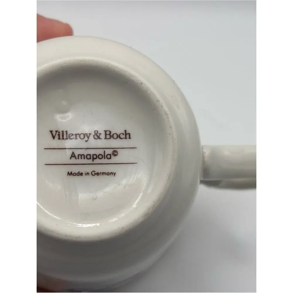 Set of 3 Porcelain Amapola Coffee Cups from Villeroy & Boch, Poppy Flower Mugs